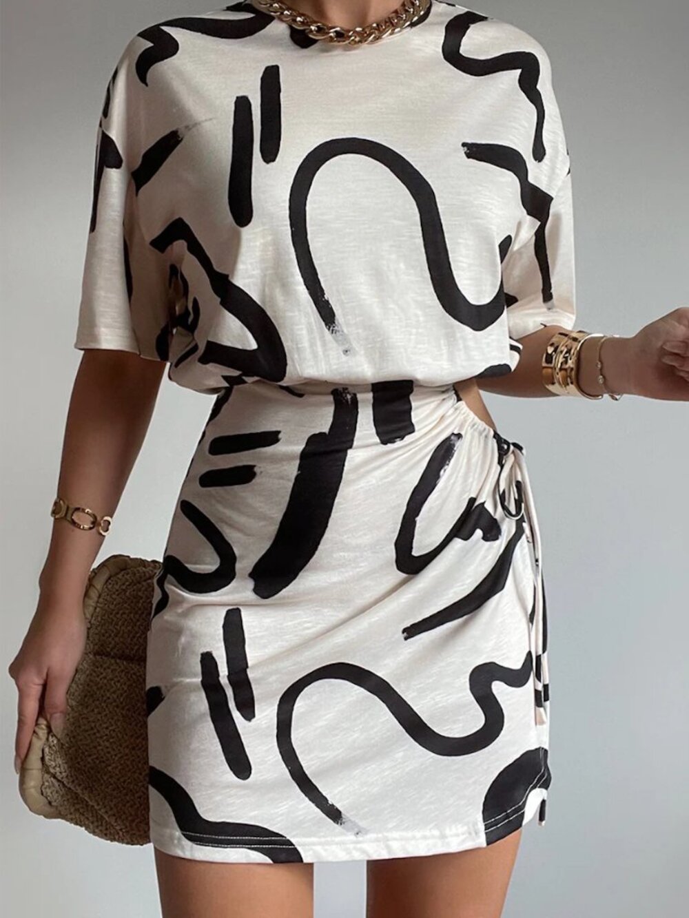 Runaway The Label Simona Mini Dress (York Sand)